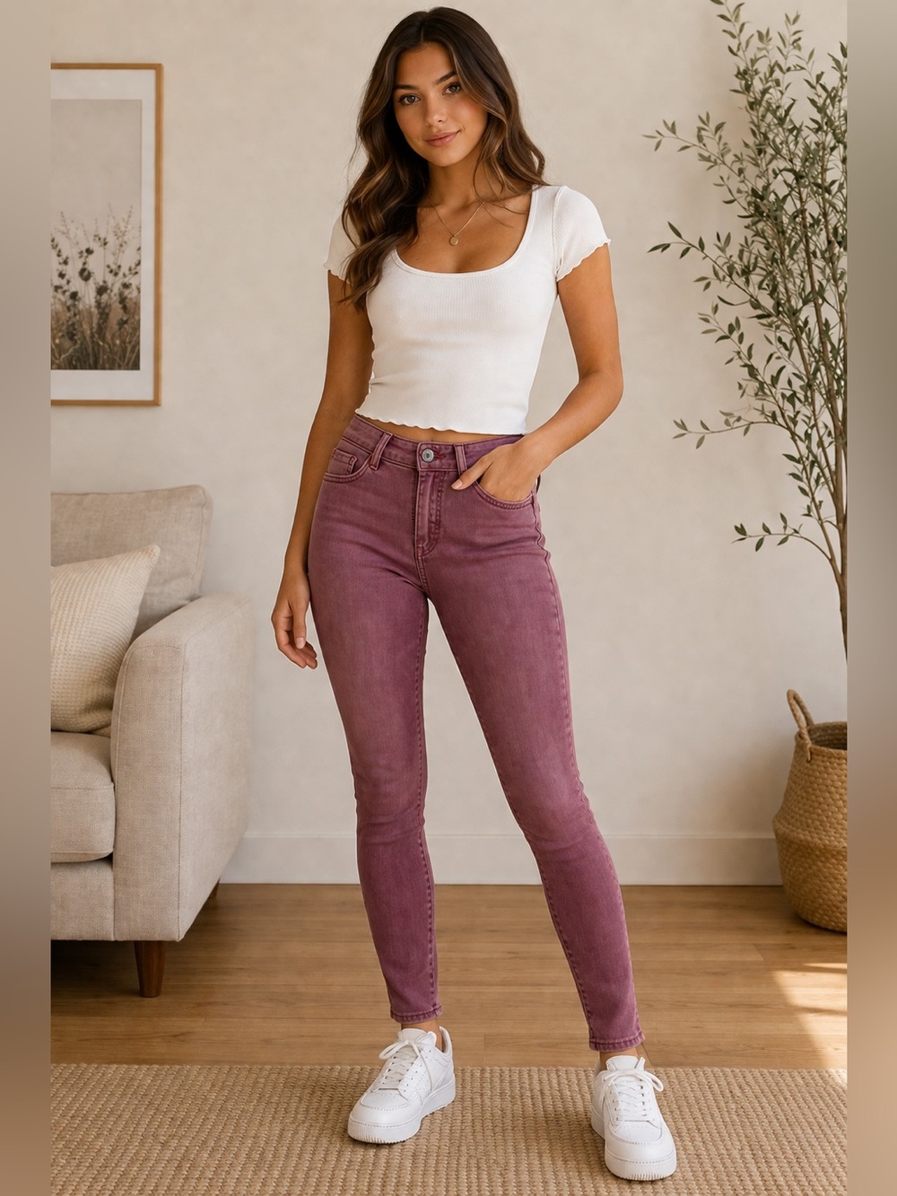 American Eagle Super Stretch Dusty Rose/Mauve Jeggings Jeans Size 4